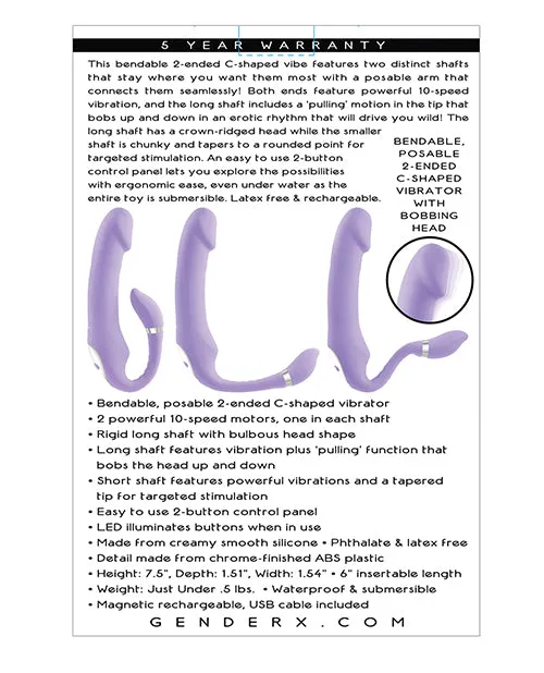 Vibrators Evolved Novelties INC Gender X Orgasmic Orchid Posable Vibrator Purple Vibrators Evolved Novelties INC Gender X Orgasmic Orchid Posable Vibrator Purple