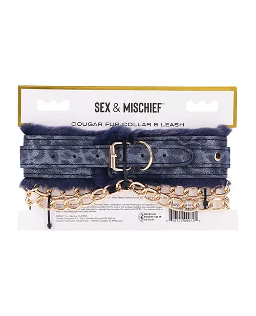 Vibrators Sportsheets International Cougar Fur Collar Leash Vibrators Sportsheets International Cougar Fur Collar Leash