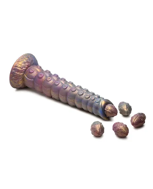 Xr LLC Dildos Creature Cocks Deep Invader Tentacle Ovipositor Silicone Dildo wEggs Multi Color
