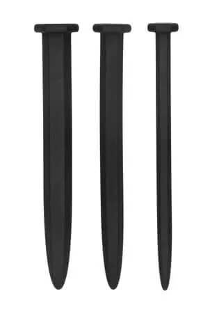Anal Silicone Rugged Nail Plug Set Urethral Sounding Black Ouch