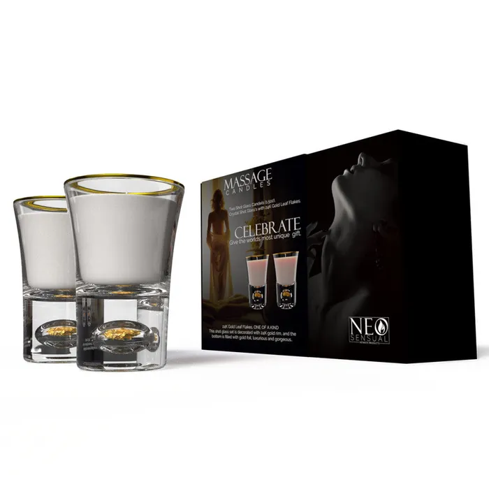 Couples Celebration Massage Candle Shot Glasses Neo Sensual