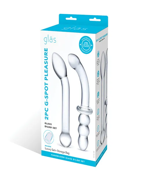 Dildos Electric Eel INC 2 Pc Glass Dildo Set Clear