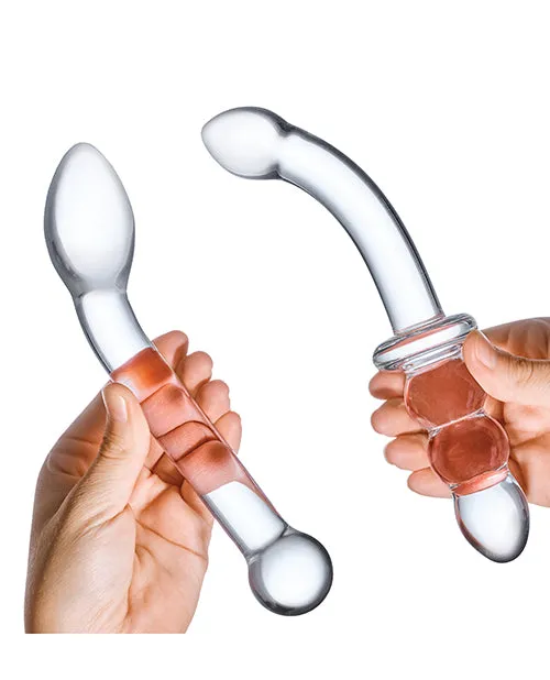 Dildos Electric Eel INC 2 Pc Glass Dildo Set Clear