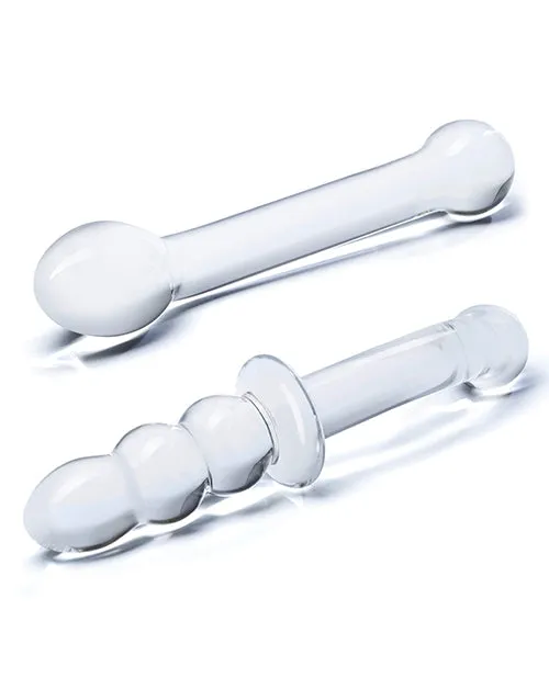 Dildos Electric Eel INC 2 Pc Glass Dildo Set Clear