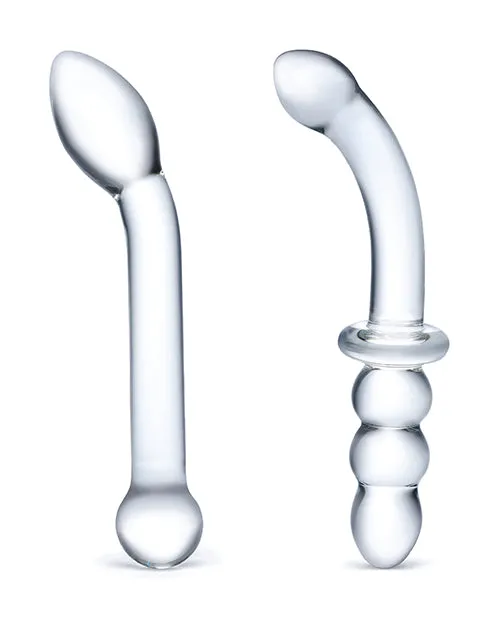 Dildos Electric Eel INC 2 Pc Glass Dildo Set Clear