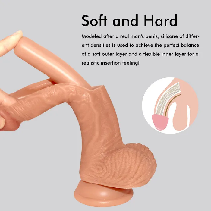 Earlypeach Babejuicy Dual Density Realistic Suction Cup Dildo Female Sex Toys