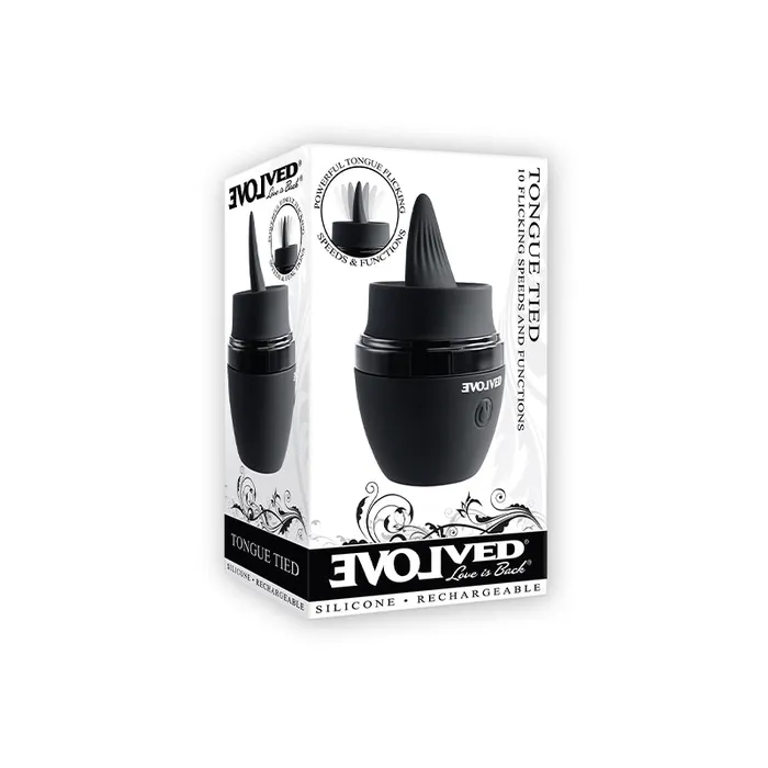 Evolved Tongue Tied Rechargeable Flicking Silicone Tongue Vibrator Black Nalpac Vibrators