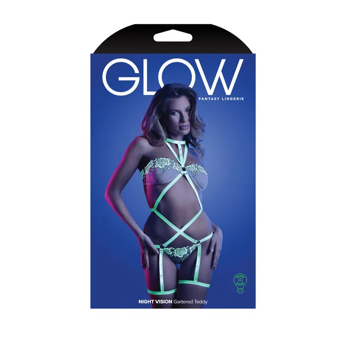 Fantasy Lingerie Vibrators GLOW Night Vision Gartered Teddy