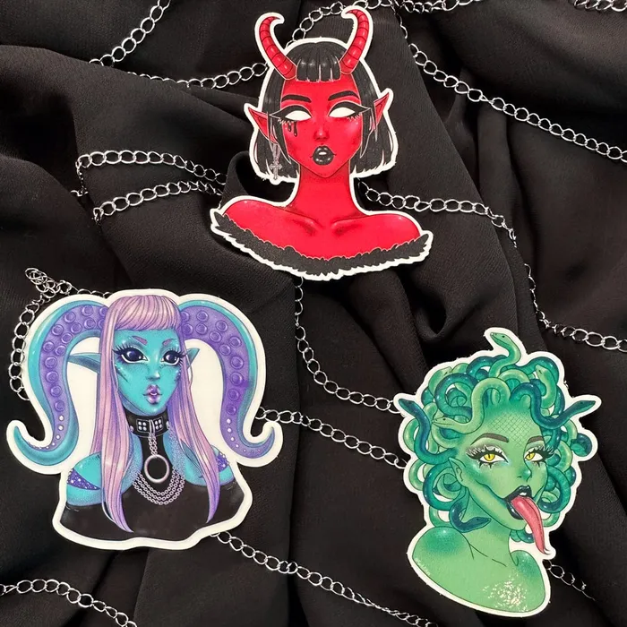 Goth Pixi Demon Babe Sticker Vibrators