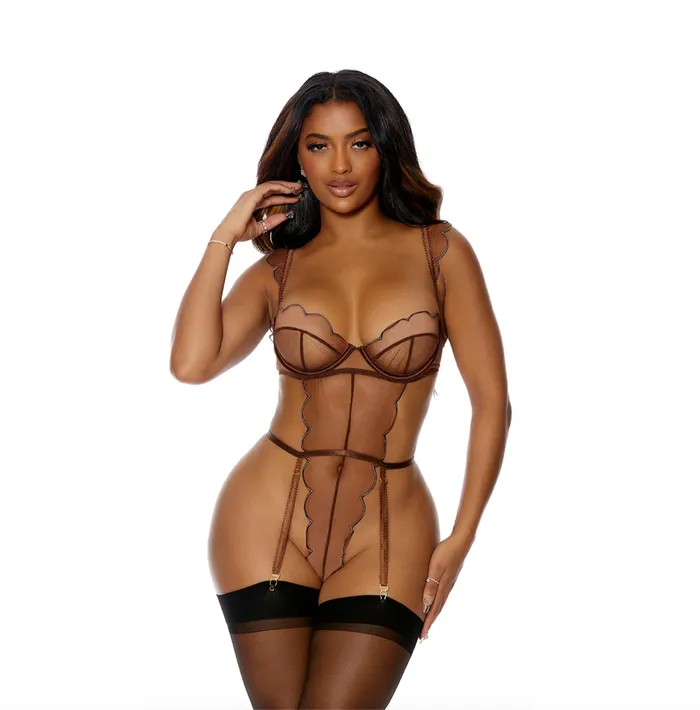 Male Sex Toys Forplay Forplay Keep It Sheer Teddy With Garters