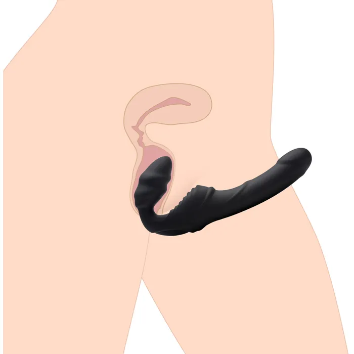 Ribbed Vibrating Silicone Strapless Strap On XR Brands Female Sex Toys