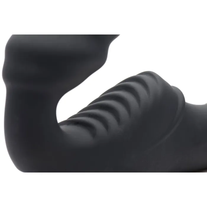 Ribbed Vibrating Silicone Strapless Strap On XR Brands Female Sex Toys