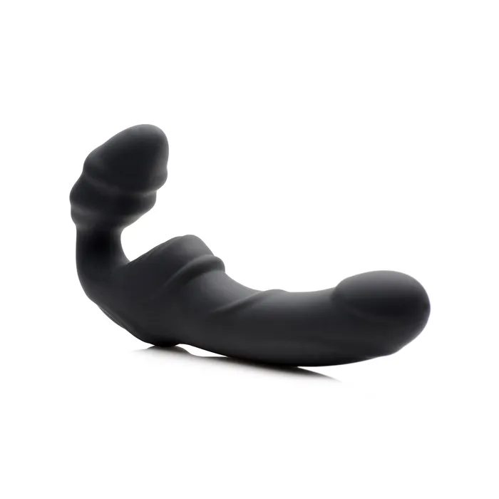 Ribbed Vibrating Silicone Strapless Strap On XR Brands Female Sex Toys