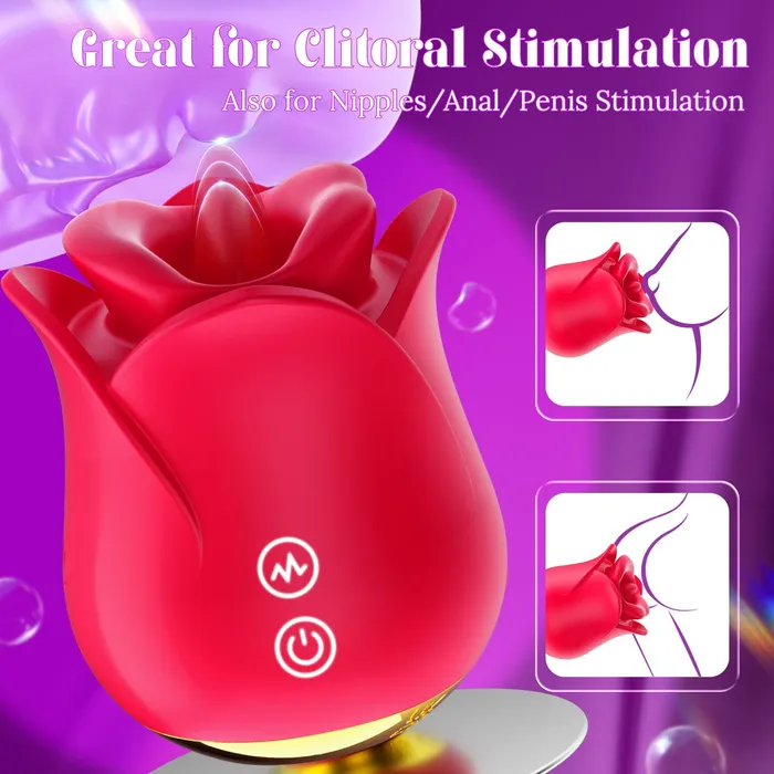 Sohimi Vibrators 3 in 1 Lip Kissing and Tongue Tapping Rose Vibrator for Female Sohimi Vibrators 3 in 1 Lip Kissing and Tongue Tapping Rose Vibrator for Female