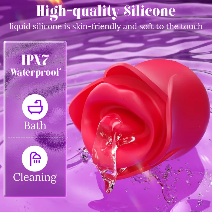 Sohimi Vibrators 3 in 1 Lip Kissing and Tongue Tapping Rose Vibrator for Female Sohimi Vibrators 3 in 1 Lip Kissing and Tongue Tapping Rose Vibrator for Female