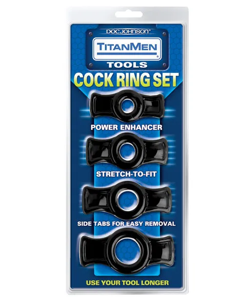 Titanmen Tools Cock Ring Set Doc Johnson Male Sex Toys