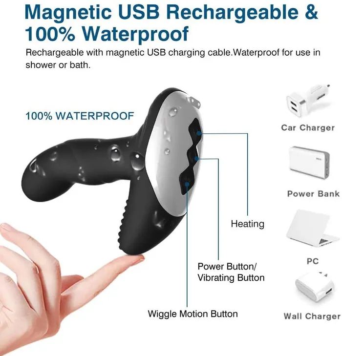 WiggleMotion Dual Motors Vibrating Anal Vibrator Loveorl Female Sex Toys
