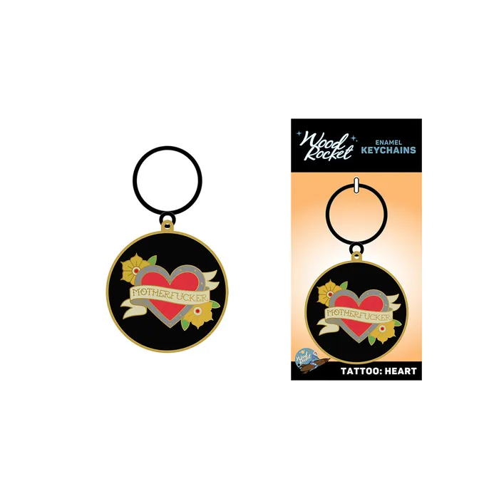 Anal Wood Rocket Wood Rocket Motherfucker Heart Keychain