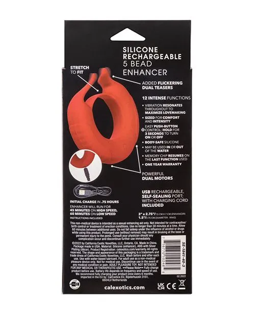 Cal Exotics Anal Silicone Rechargeable Taurus Enhancer Red Cal Exotics Anal Silicone Rechargeable Taurus Enhancer Red