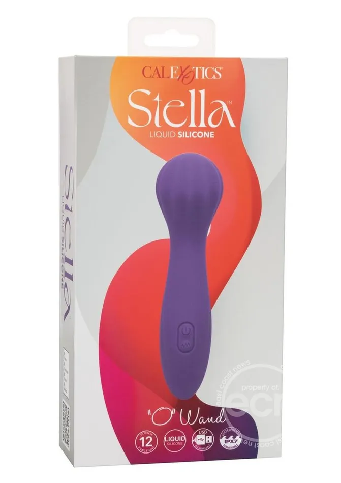Cal Exotics Female Sex Toys Stella Liquid Silicone O Wand Rechargeable Silicone Vibrator Purple Cal Exotics Female Sex Toys Stella Liquid Silicone O Wand Rechargeable Silicone Vibrator Purple