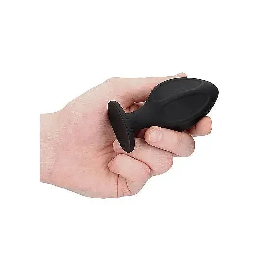 Diamond Shape Solid Silicone Butt Plug Set Black Ouch Anal
