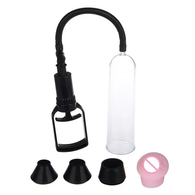 Own Pleasures Male Sex Toys Penis Enlargement with a Vacuum Pump and Extender Set