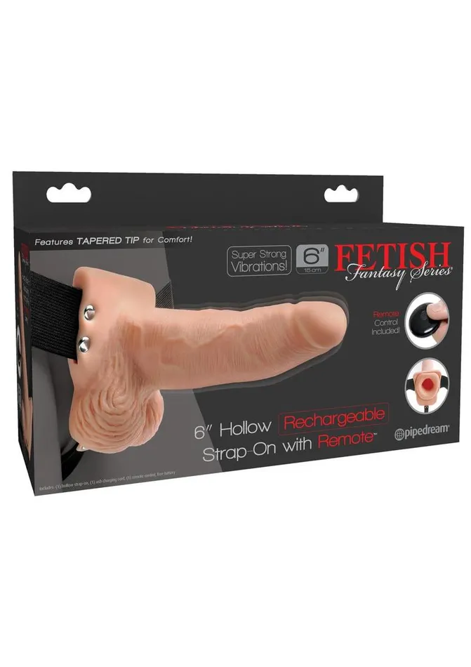 Pipedream Products Female Sex Toys Fetish Fantasy Series 6 Hollow Rechargeable Strap On wRemote Flesh Pipedream Products Female Sex Toys Fetish Fantasy Series 6 Hollow Rechargeable Strap On wRemote Flesh