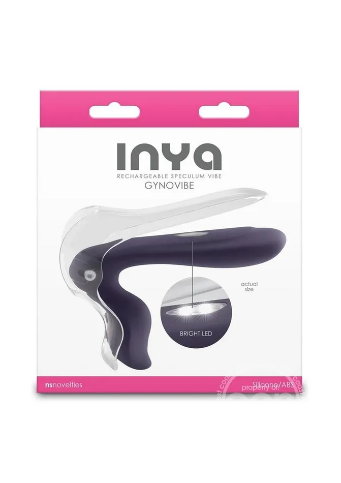 Vibrators NS Novelties Inya Gynovibe Rechargeable Silicone Speculum Vibrator Purple