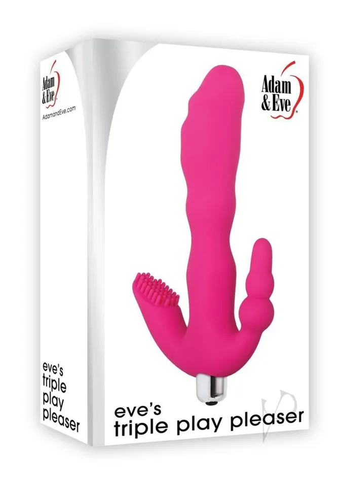 Adam Eve Eveas Triple Play Pleaser Vibrator Pink Waterproof Silicone G Spot Vibrator Clit Stimulator And Butt Plug In One Wi Personalcrave Female Sex Toys Adam Eve Eveas Triple Play Pleaser Vibrator Pink Waterproof Silicone G Spot Vibrator Clit Stimulator And Butt Plug In One Wi Personalcrave Female Sex Toys