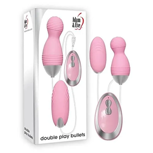 Adam Eve Female Sex Toys Adam Eve Double Play Bullet Vibrators Pink 2 Silicone Vibrators With Shared Controller 20 Vibration Functions Per Bullet Adam Eve Female Sex Toys Adam Eve Double Play Bullet Vibrators Pink 2 Silicone Vibrators With Shared Controller 20 Vibration Functions Per Bullet