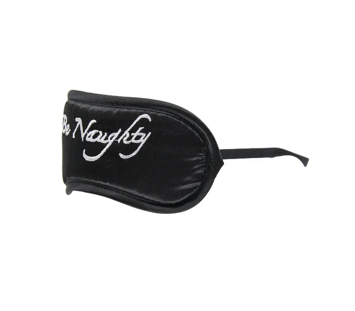 Anal Berlin Baby Black Satin Blindfold with White Be Naughty Embroidery Eye Mask JOY FOR WOMEN Anal Berlin Baby Black Satin Blindfold with White Be Naughty Embroidery Eye Mask JOY FOR WOMEN