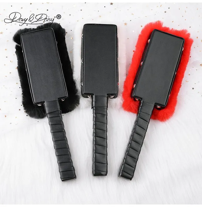 Anal House of Dasein Paddles Black Red White Purple Fur Paddle Bdsm Impact Play Spanking Fetish Kink