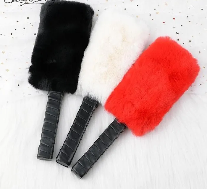 Anal House of Dasein Paddles Black Red White Purple Fur Paddle Bdsm Impact Play Spanking Fetish Kink