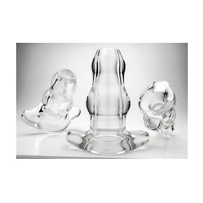 Anal Perfect Fit Double Tunnel Plug Clear Medium