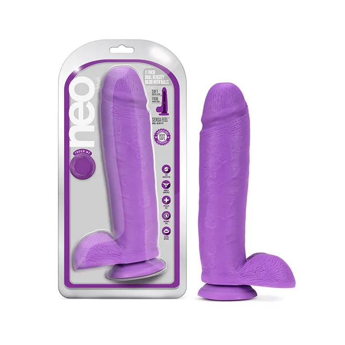Blush Dildos Neo Dual Density Dildo 11In Neon Purple