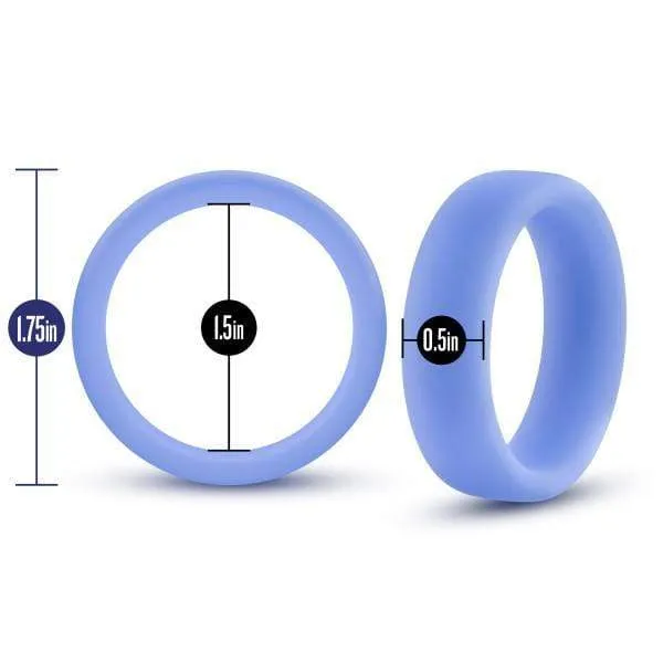 Blush Performance Silicone Glow in the Dark Cock Ring Blue Male Sex Toys