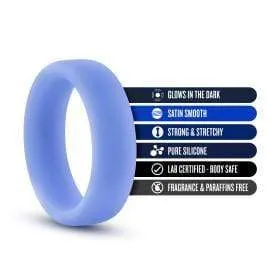 Blush Performance Silicone Glow in the Dark Cock Ring Blue Male Sex Toys