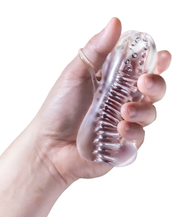 Blush Rize Squeezy Clear Textured Compact Stroker Male Sex Toys