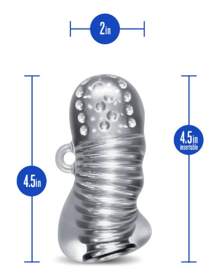 Blush Rize Squeezy Clear Textured Compact Stroker Male Sex Toys