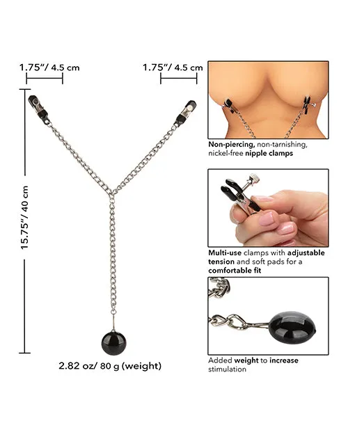 Cal Exotics Nipple Play Weighted Disc Nipple Clamps Silver Couples