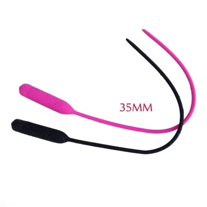 CHASTITY CAGE CO Male Sex Toys 10Speed Smooth Silicone Vibrating Urethral Sound 14 Inches Long