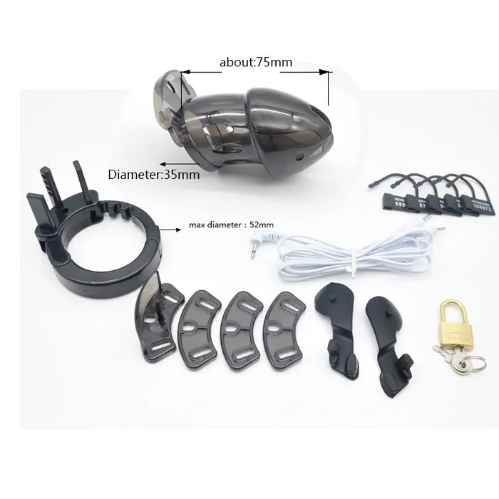CHASTITY CAGE CO Male Sex Toys Plastic Electric Chastity Device with onsole