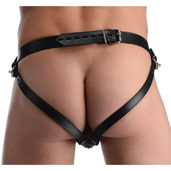 CHASTITY CAGE CO Restraints Spiked Leather Confinement Jockstrap