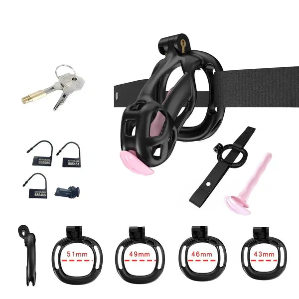 Cobra Chastity Set With Belt CHASTITY CAGE CO Male Sex Toys