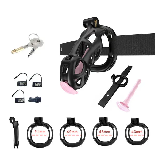 Cobra Chastity Set With Belt CHASTITY CAGE CO Male Sex Toys