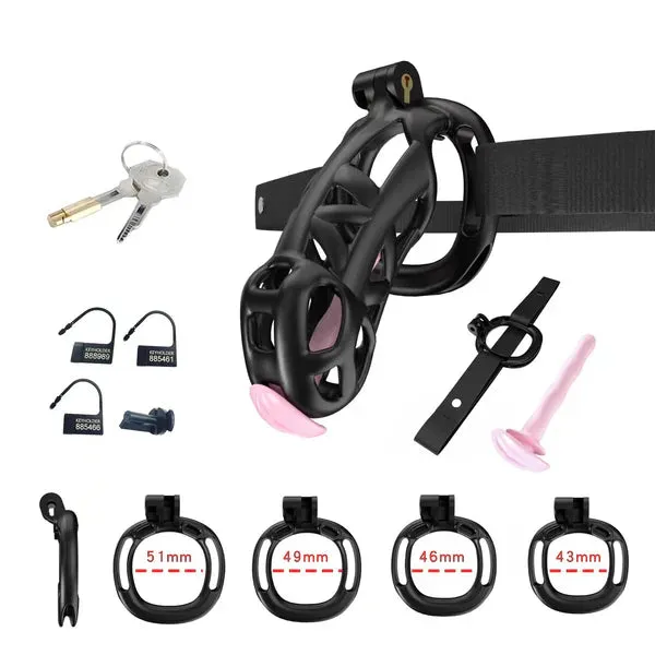 Cobra Chastity Set With Belt CHASTITY CAGE CO Male Sex Toys