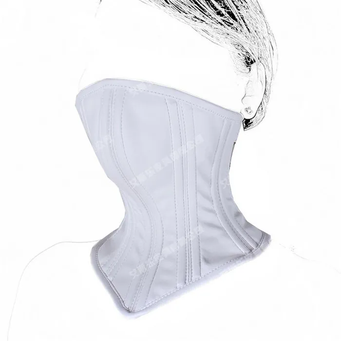 Collars Leashes White Pink Leather Neck Corset Mask Bdsm Submissive House of Dasein Vibrators