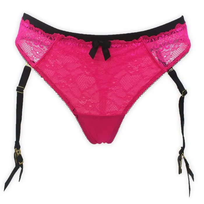Couples CHASTITY CAGE CO Gauze Lace Garter Belt w Removable Straps