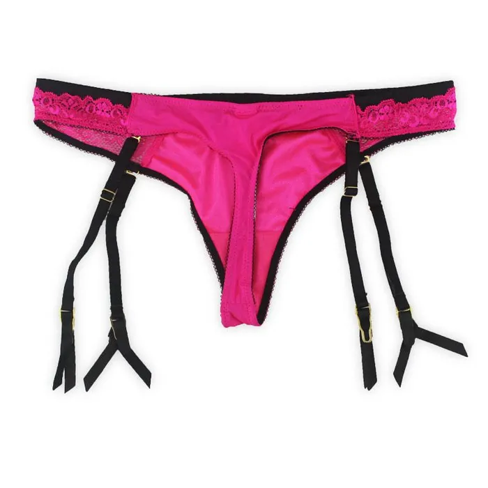 Couples CHASTITY CAGE CO Gauze Lace Garter Belt w Removable Straps
