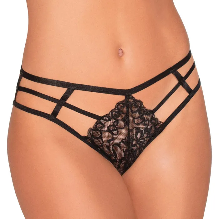Dg Strappy Cheeky Panty Black L Dreamgirl International Anal
